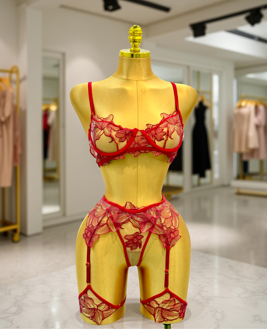 Lingerie Floral Bordado Lenceria Mujer